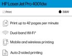 HP LaserJet Pro 4001dw Wireless Black & White Printer, Best-for-Office (2Z601F) - Image 3