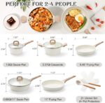 14 Pcs Pots and Pans Set, Nonstick Cookware Sets, Granite Induction Cookware Non Stick Cooking Set with Frying Pans, Saucepans, Saute Pan, Extra Large Casserole, PFAS PTFE PFOA PFOS Free - Image 3