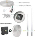 VREAONE Frameless DIY Wall Clock,Large Modern 3D Mirror Wall Clock Decor Sticker Clock kit for Home Living Room Bedroom Office Wall Decorations(Silver) - Image 5