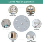 VREAONE Frameless DIY Wall Clock,Large Modern 3D Mirror Wall Clock Decor Sticker Clock kit for Home Living Room Bedroom Office Wall Decorations(Silver) - Image 7