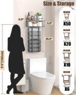 Towel Racks for Bathroom 31inch Wall Mounted Towel Rack,Floating Shelf with Wood Plank,Towel Storage for Bathroom can Holds 6 Large Rolled Towels,All Black - Image 3
