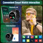 Military Smart Watches for Men (Answer/Make Calls), 1.39" HD Fitness Watches, Heart Rate/Sleep Monitor, 110+ Sports Modes Watch for Men, Waterproof Watch, 30Day, Watches for Android/iPhone, Black - Image 4