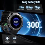 Military Smart Watches for Men (Answer/Make Calls), 1.39" HD Fitness Watches, Heart Rate/Sleep Monitor, 110+ Sports Modes Watch for Men, Waterproof Watch, 30Day, Watches for Android/iPhone, Black - Image 7