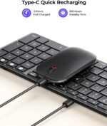 seenda Bluetooth Keyboard and Mouse for Mac, SKM64-2 Multi-Device Rechargeable Slim Wireless Keyboard Mouse Stainless Steel Full Size, Compatible with MacBook Pro/Air, iPad, Mac - Space Gray - Image 4