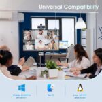 1080P HD Webcam with Microphone, Wide-Angle Lens, Auto Light Correction, Plug & Play USB Webcam for Laptop, Desktop, PC, Mac, Zoom, Skype, Streaming Black - Image 8