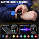 Military Smart Watch for Men with LED Flashlight/UV Light 3ATM Waterproof 1.96" Big Screen Rugged Tactical Smartwatch with Text and Call Fitness Tracker with HR/Sleep Monitor for iPhone Android - Image 6