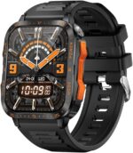 Military Smart Watch for Men with LED Flashlight/UV Light 3ATM Waterproof 1.96" Big Screen Rugged Tactical Smartwatch with Text and Call Fitness Tracker with HR/Sleep Monitor for iPhone Android - Image 12
