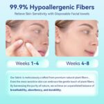 Disposable Face Towels,Ultra Thick Face Towelettes XL, Lint-Free Facial Wipes for Makeup Removal & Gentle Skin Care,50 Count, 10"×12", Pearl-textured - Image 3