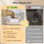Decflow 10L Stainless Steel Dog Water Bowl, No Spill Anti-Splash Dog Bowls with XXL Silicone Mat, Spill-Proof Slow Feeder for Messy Drinkers, Heavy Duty Pet Bowls Indoor/Outdoor Use - Image 6