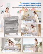 Baby Changing Table, Versatile Folding Changing Table, Waterproof Diaper Changing Station, Adjustable Height with 2 Drawers,Baby Changing Station, Mobile Nursery for Infant and Newborn - Image 7