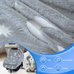 Baby Car Seat Cover, Carseat Covers Baby Glow in The Dark, Fleece Plush Infant Car Seat Cover for Girls Boys, Car Seat Canopy with Peep Mesh Windows, Universal Carrier Cover for All Seasons - Image 3