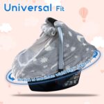Baby Car Seat Cover, Carseat Covers Baby Glow in The Dark, Fleece Plush Infant Car Seat Cover for Girls Boys, Car Seat Canopy with Peep Mesh Windows, Universal Carrier Cover for All Seasons - Image 6