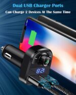 Handsfree Call Car Charger,Wireless Bluetooth FM Transmitter Radio Receiver,Mp3 Audio Music Adapter,Dual USB Port Compatible for All Smartphones,Samsung Galaxy,LG,HTC,etc. - Image 6