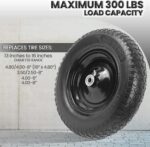 (2-PACK) 4.80/4.00-8" Flat Free Tire and Wheel - Universal Fit 14.5" Solid Wheelbarrow Tires with 3" Hub and 5/8" Bearings – Extra Adapter kit includes 3/4" Ball Bearings, 1" and 1/2" Nylon Spacers - Image 3