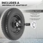(2-PACK) 4.80/4.00-8" Flat Free Tire and Wheel - Universal Fit 14.5" Solid Wheelbarrow Tires with 3" Hub and 5/8" Bearings – Extra Adapter kit includes 3/4" Ball Bearings, 1" and 1/2" Nylon Spacers - Image 5