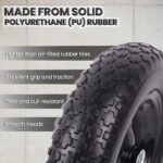 (2-PACK) 4.80/4.00-8" Flat Free Tire and Wheel - Universal Fit 14.5" Solid Wheelbarrow Tires with 3" Hub and 5/8" Bearings – Extra Adapter kit includes 3/4" Ball Bearings, 1" and 1/2" Nylon Spacers - Image 6