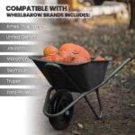 (2-PACK) 4.80/4.00-8" Flat Free Tire and Wheel - Universal Fit 14.5" Solid Wheelbarrow Tires with 3" Hub and 5/8" Bearings – Extra Adapter kit includes 3/4" Ball Bearings, 1" and 1/2" Nylon Spacers - Image 7