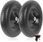 (2-PACK) 4.80/4.00-8" Flat Free Tire and Wheel - Universal Fit 14.5" Solid Wheelbarrow Tires with 3" Hub and 5/8" Bearings – Extra Adapter kit includes 3/4" Ball Bearings, 1" and 1/2" Nylon Spacers - Image 8