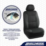 Skechers Memory Foam Leather Car Seat Covers, Air Cool Mesh Thick Seat Covers, Car Seat Covers Front Seats Airbag Compatible, Automotive Comfort for Most Cars, Vans, Trucks, SUV,Black - Image 4