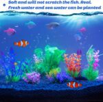 Ameliade Fish Tank Decorations Aquarium Artificial Plastic Grass Plants Decor Small Betta Goldfish Turtle Tank Accessories （11 Pieces） - Image 7