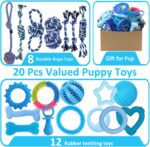 Beiker 20 Pack Puppy Chew Toys - Blue Dog Teething Toys for Puppies, Puppy Teething Rings and Durable Ropes, Blue Rubber Toy Bundle for Small Dogs, Cute Interactive Dog Balls for Small Breed - Image 3