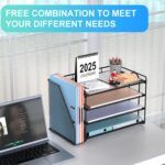 gianotter 4-Tier Paper Organizer With Magazine Holder, Desk Organizers and Accessories, Desk Accessories & Workspace Organizers, File Organizer for Office Supplies Storag (Black) - Image 4