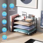 gianotter 4-Tier Paper Organizer With Magazine Holder, Desk Organizers and Accessories, Desk Accessories & Workspace Organizers, File Organizer for Office Supplies Storag (Black) - Image 7