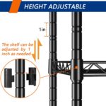 REGILLER 5-Wire Shelving Metal Storage Rack Adjustable Shelves,Standing Storage Shelf Units for Laundry Bathroom Kitchen Pantry Closet(Black,11.8" D x 16.6" W x 53.5" H) - Image 6