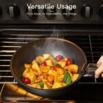 Astercook 21 Pcs Pots and Pans Set Non Stick, Ceramic Cookware Set Detachable Handle, RV Kitchen Cooking Set Removable Handles, Oven Safe, Induction Ready, Stackable Non-stick Set, Black - Image 7