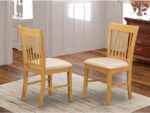 East West Furniture NFC-OAK-C Norfolk Kitchen Dining Chairs - Linen Fabric Upholstered Wood Chairs, Set of 2, Oak - Image 3