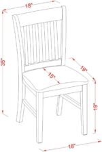 East West Furniture NFC-OAK-C Norfolk Kitchen Dining Chairs - Linen Fabric Upholstered Wood Chairs, Set of 2, Oak - Image 4