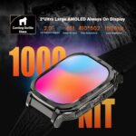 AMAZTIM Smart Watch, 60 Days Extra-Long Battery, 5ATM Waterproof Swimming Diving, Full Metal Military Grade, Answer/Make Call, 2" AMOLED Display, Health Monitor Compatible for iPhone and Android - Image 4