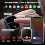 AMAZTIM Smart Watch, 60 Days Extra-Long Battery, 5ATM Waterproof Swimming Diving, Full Metal Military Grade, Answer/Make Call, 2" AMOLED Display, Health Monitor Compatible for iPhone and Android - Image 5