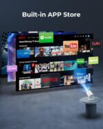 CLOKOWE Mini Projector with WiFi and Bluetooth - Built-in Apps, Smart Portable Projector with 180° Rotation, Auto Keystone, Support 1080P, Compatible with HDMI/USB/TV Stick/Smartphone/Laptop - Image 3