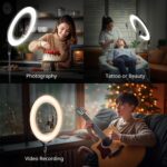 Aureday 22" Big Ring Light with 72" Tripod Stand and Phone Holder, Large LED Ringlight for Photography/Barber/Makeup/Tattooing, Ring Studio Light for Smartphones&Lightweight Cameras - Image 3