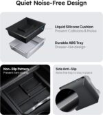 Wigoo Tesla New Model Y Juniper & Model 3 Center Console Organizer [Double Layer Space, Slide smoothly] Model 3 (2024~2025)/New Model Y Juniper Accessories, 4PCS Black - Image 5