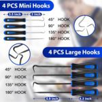 Keze 17 Pcs Hook and Pick Set Auto Trim Removal Tool Kit,Clip Plier Remover Tool Gasket Scraper Telescoping Magnetic Pickup Tool for Automotive Repair and Car Body Door Panel Fastener Removal - Image 3