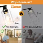 Black Chandeliers, 6 Light Dining Room Light Fixtures Over Table, Farmhouse Chandeliers for Dining Room with Clear Glass Shade for Kitchen Island Living Room Bedroom Bathroom, Height Adjustable - Image 7