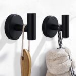 Bathroom Accessory Towel Bar Set: 5 Pieces Matte Black Bathroom Hardware - SUS304 Stainless Steel Wall Mounted Towel Rack&Toilet Paper Holder&Towel Ring&Towel Hook - Image 6