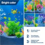CousDUoBe 14Pcs Fish Tank Decorations Small Aquarium Plants Set, Fish Tank Accessories Aquarium Decor Plastic Plants - Image 8