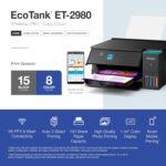 Epson EcoTank ET-2980 Wireless All-in-One Color Supertank Printer with up to 3 Years of Ink, Refillable Tanks, Perfect for Home, 15 PPM, 1.44" Color Screen, Auto 2-Sided Printing - Black - Image 6