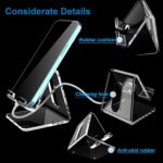 Crpich Acrylic Cell Phone Stand, Portable Clear Phone Stand for Desk, Compatible with Phone16 15 14 13 Pro Max Mini 12 11 Plus SE, Switch, Android Smartphone, Pad, Tablet, Desk Accessories - Image 4