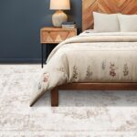 Area Rug 5x7 Vintage Rug: Washable Indoor Medallion Rugs Low Pile Distressed Floor Carpet Retro Accent Rug for Living Room Bedroom Kitchen Dining Table Home Office(Beige, 5'x7') - Image 5