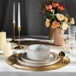 E-far 12-Piece Plates and Bowls Sets, Stoneware Dinnerware Dishes Sets for 4, Kitchen Modern Dining Dishware, Chip & Scratch Resistant, Microwave & Dishwasher Safe, Creamy Beige - Image 7