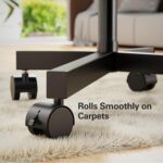 Perlegear Rolling TV Stand for 23-60 Inch LCD LED OLED 4K Smart TVs Holds up to 88lbs, Mobile TV Stand with Height Adjustable, Tilting TV Cart with Locking Wheels Max VESA 400x400mm, PGTVMC16 - Image 5