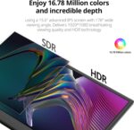 Portable Monitor 15.6 Inch 1080P USB-C HDMI Ultra-Slim Travel Monitor with Kickstand, for Laptop, PC, Mac Phone, PS, Xbox, Swich IPS Ultra-Thin Zero Frame Gaming - Image 3