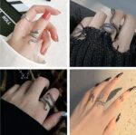 Snake Octopus Knuckle Rings Set, Simple Stacking Rings for Women Girls Men, Vintage Retro Crystal Bohemian Midi Rings, Joint Nail Cuff Statement Finger Rings - Image 5