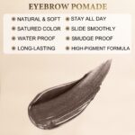 LAVONE Eyebrow Stamp Pencil Kit for Eyebrows Makeup, with Waterproof Eyebrow Pencil, Eyeliner, Eyebrow Pomade, and Dual-ended Eyebrow Brush - Dark Brown - Image 6