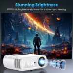 GROVIEW Projector, 15000lux 490ANSI Native 1080P WiFi Bluetooth Projector, 300'' Video Projector, Supports 4K & Zoom, 5G Sync, Compatible with HDMI USB/ AV/ Smartphone/ Pad/ Laptop/ DVD/ TV Stick/ PS5 - Image 3