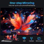 GROVIEW Projector, 15000lux 490ANSI Native 1080P WiFi Bluetooth Projector, 300'' Video Projector, Supports 4K & Zoom, 5G Sync, Compatible with HDMI USB/ AV/ Smartphone/ Pad/ Laptop/ DVD/ TV Stick/ PS5 - Image 4